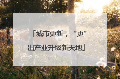城市更新，“更”出产业升级新天地
